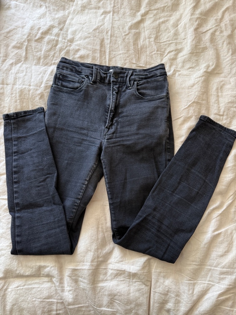 Good American Washed Black Skinny High-Rise Jeans